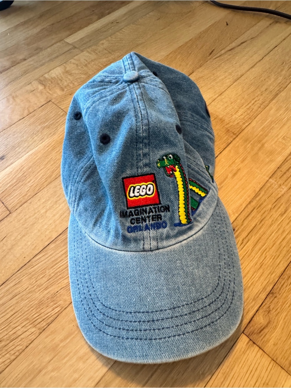 Lego Imagination Center Orlando Light Blue Denim Cap with Embroidered Logo